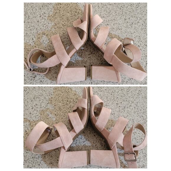 VIONIC Blaire Suede Blush Pink Wrap Around Ankle Strap Block Sandal Heels✨️9.5 - Picture 6 of 16